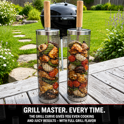 📣BUY 2 SAVE 50%⏰Rolling Grill Basket – Keep Every Bite, Grill Every Side
