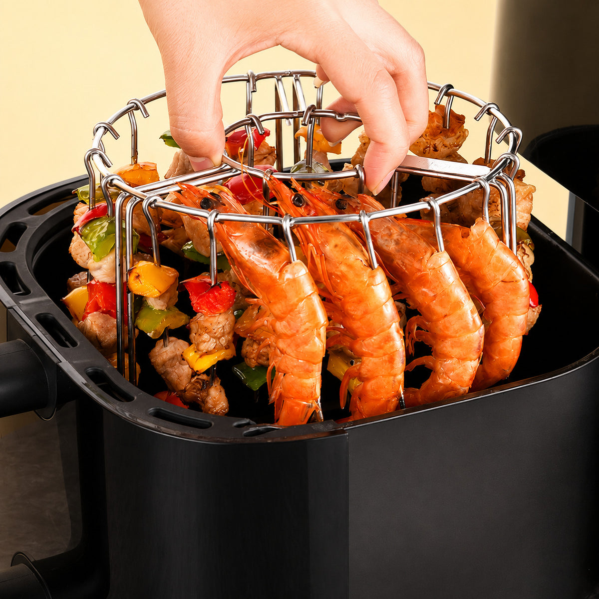 🔥Summer Sale! Buy 1 Get 1 Free🔥Air Fryer Grill Rack-Make BBQ Favorites Indoors Anytime