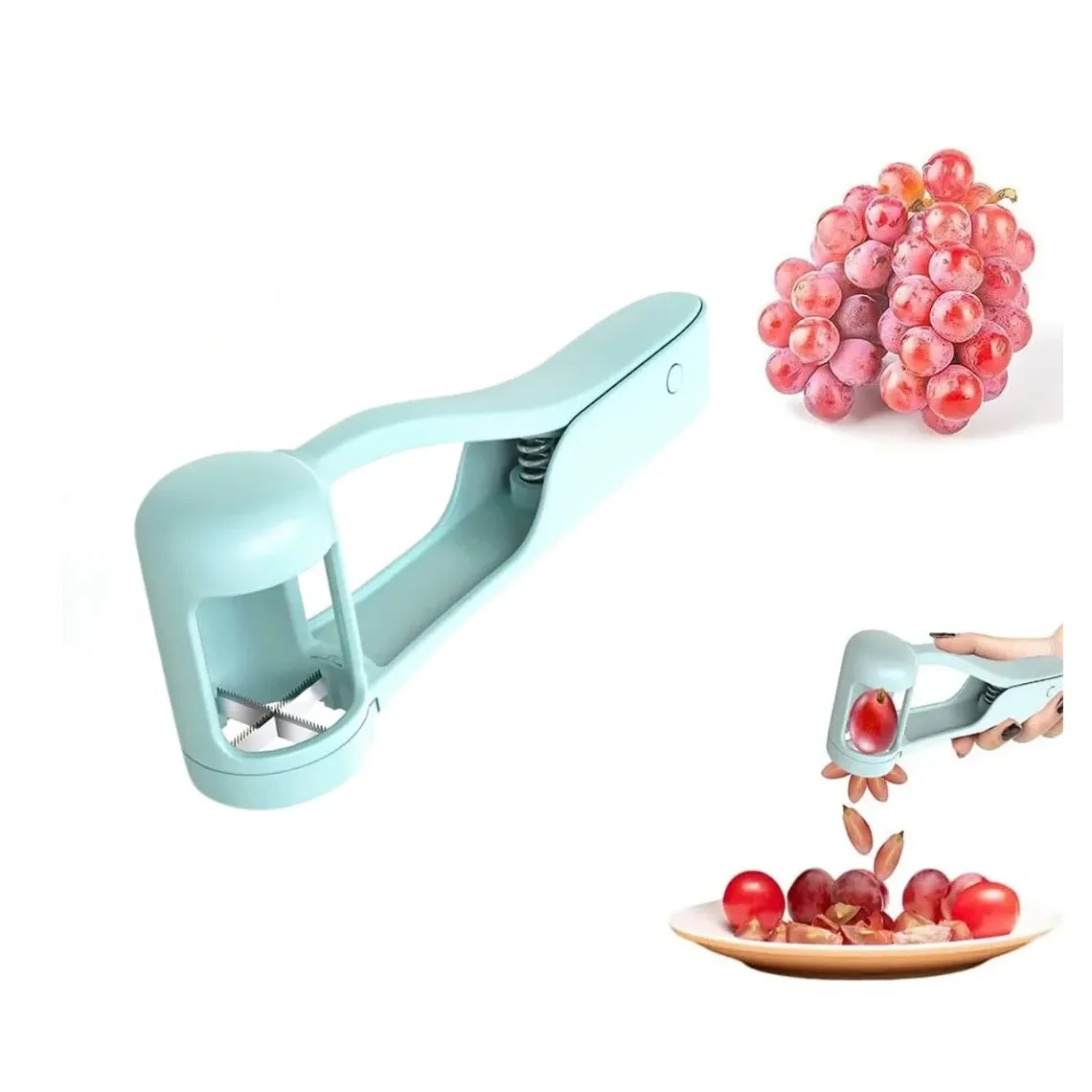 50% OFF Summer bestseller！Buy  1 get 1 Free（2Pcs ）🎁 Safety anti-cut stamp Quick Grape & Cherry Tomato Cutter