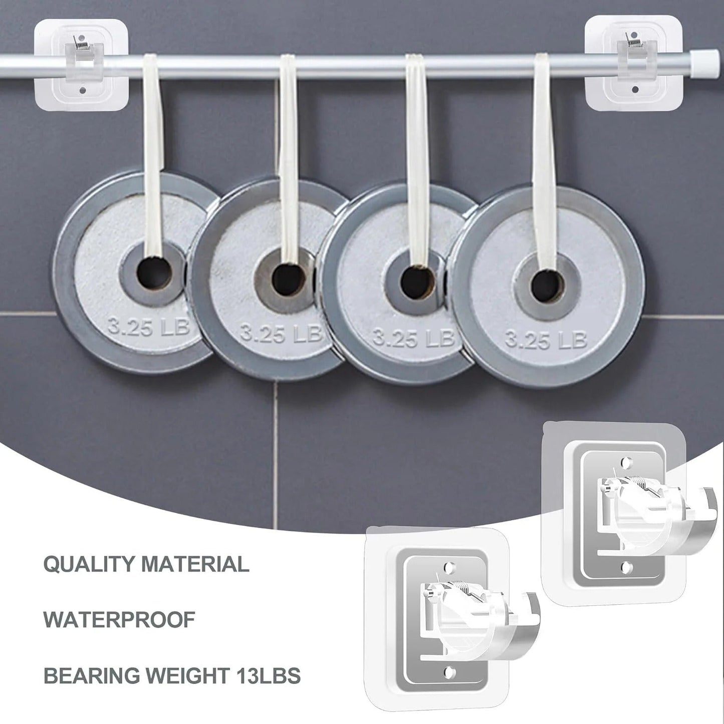 🔥Last Day Buy 2 Get 1 Free (18 PCS) $1.55 Each🔥 No-Drill Curtain Brackets — Hold Up to 13 lbs! 💪