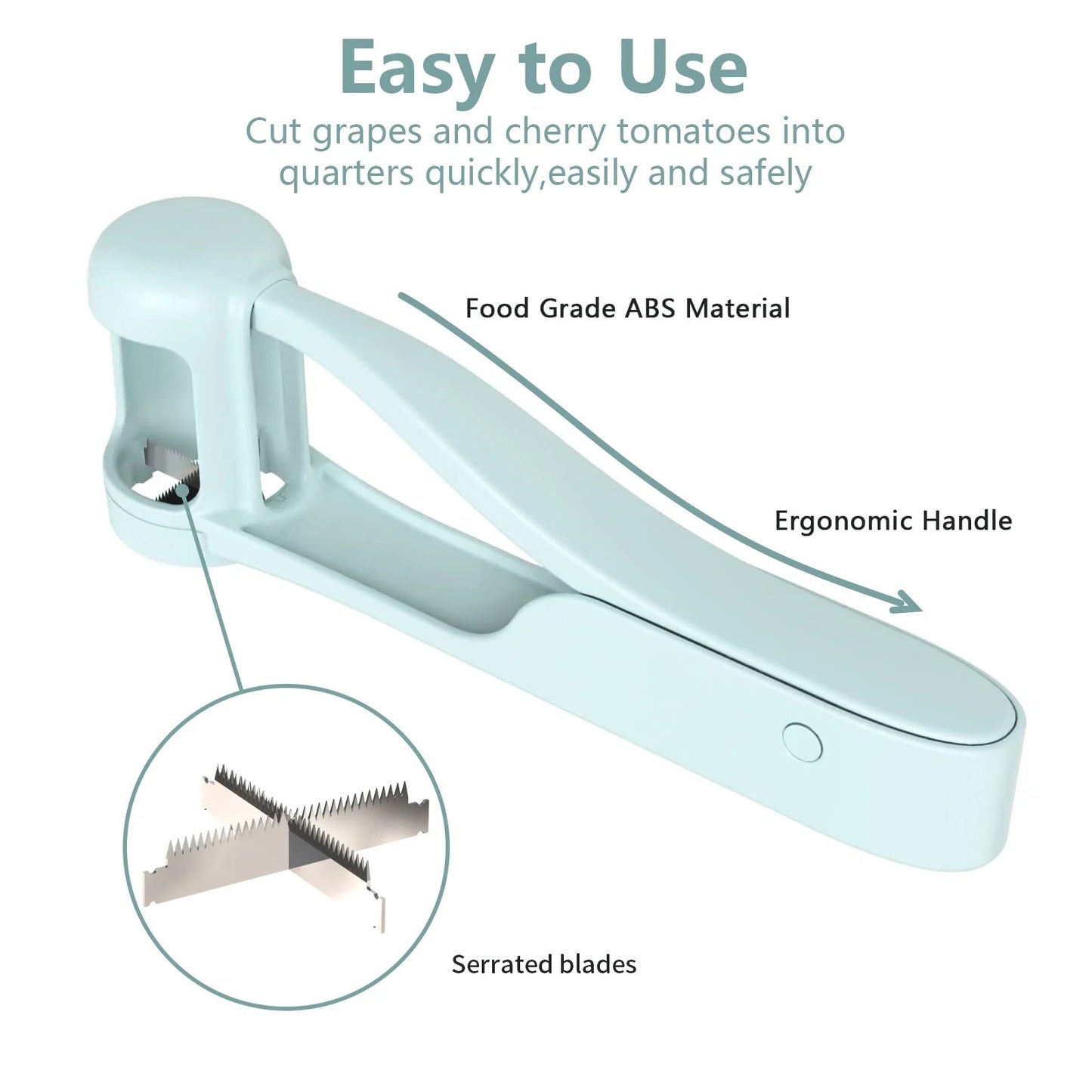 50% OFF Summer bestseller！Buy  1 get 1 Free（2Pcs ）🎁 Safety anti-cut stamp Quick Grape & Cherry Tomato Cutter