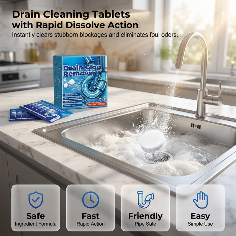 📢📢BUY 2 GET 2 FREE⏰Effervescent Drain Clog Remover Tablets