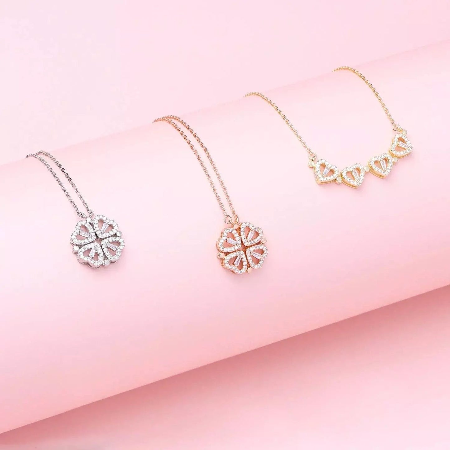 🔥Limited-time Offer!Buy 1 Get 1 Free💓Lucky Heart 2-in-1 Convertible Necklace – A Meaningful Gift of Love & Good Fortune🎁