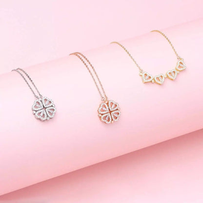 🔥Limited-time Offer!Buy 1 Get 1 Free💓Lucky Heart 2-in-1 Convertible Necklace – A Meaningful Gift of Love & Good Fortune🎁